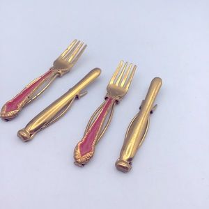 Vintage 1940’s Fork and Knife Hair Clasps Barrettes Extremely Rare Find
